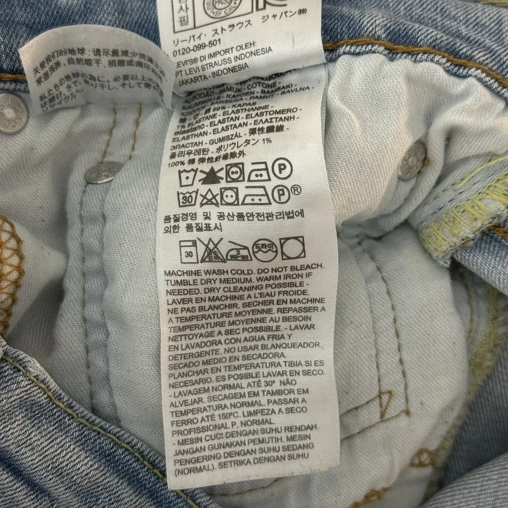 Levi's 514 Men's Straight Fit Jeans Light‎ Wash Blue 34x30 Mid Rise Denim Pants